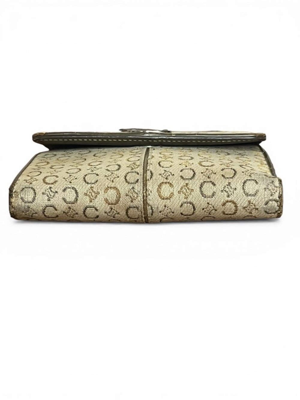 Celine Macadam Canvas Womens Wallet With Metal Logo Accent Beige & Brown - Picture 5 of 9